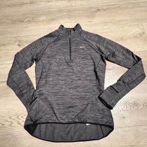 Nike Dri Fit Element Sphere Half-Zip Gray Heathered Running Pullover Top Small S